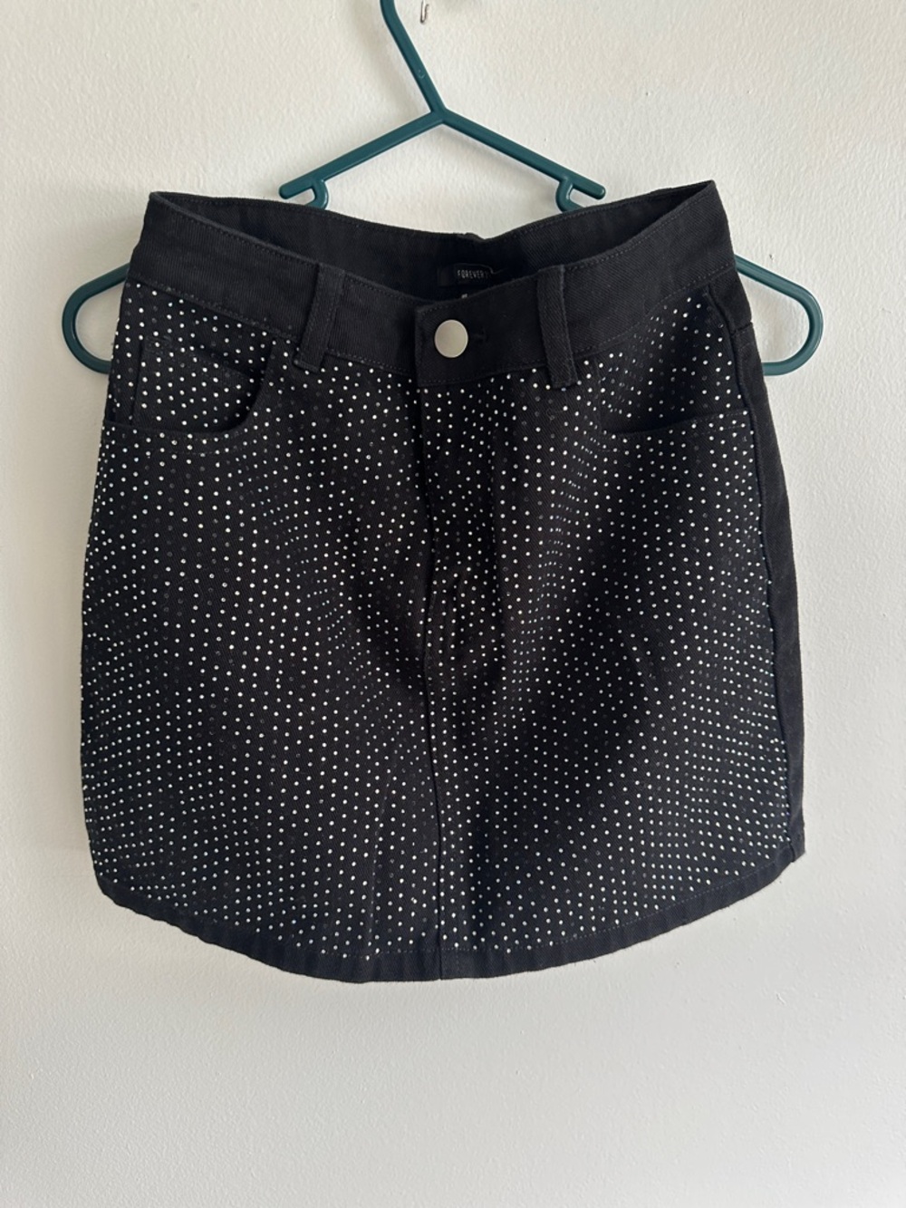 Forever 21 Black Mini Skirt with Silver Studs